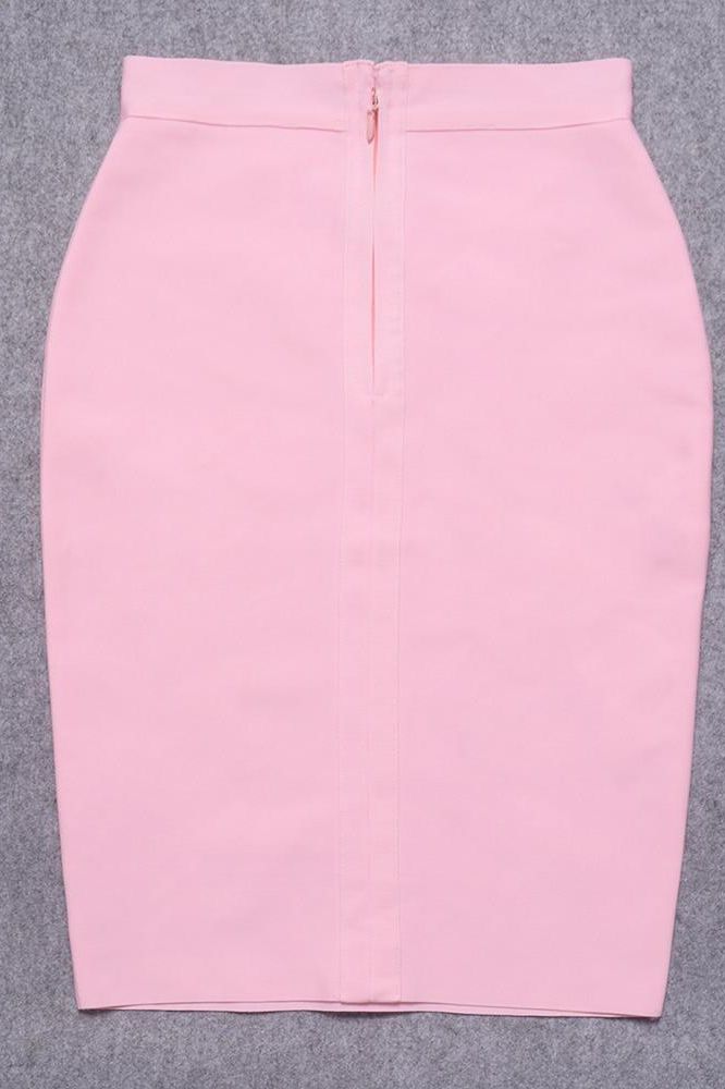 Pencil High Waist Bandage Knee Length Skirt - Blush Pink