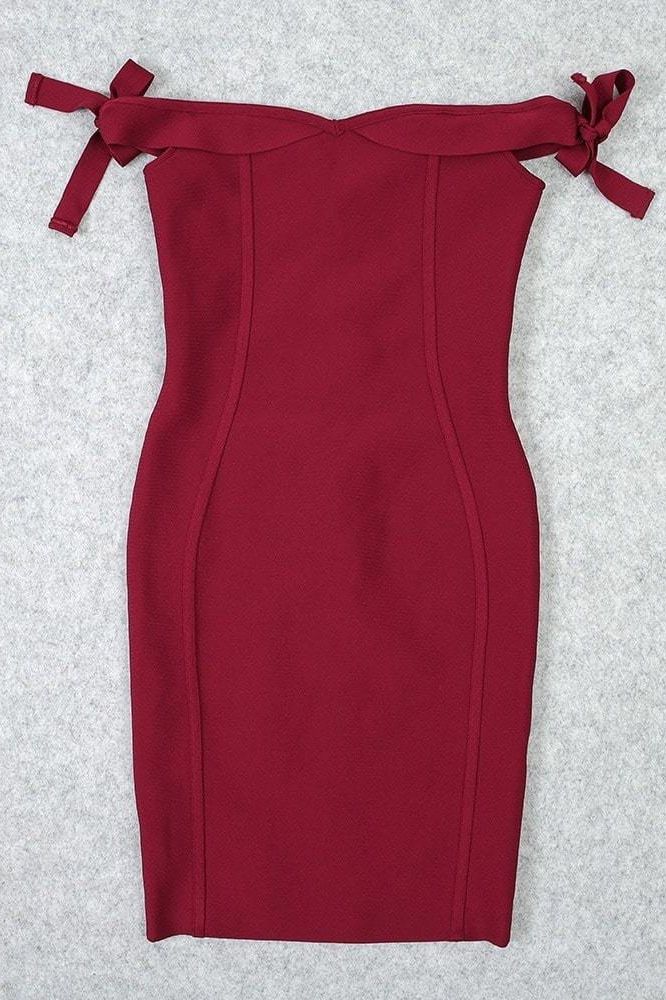 Penelope Bandage Mini Dress - Red Wine