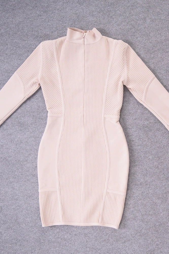 Roxie Long Sleeve Bodycon Mini Dress - Cream