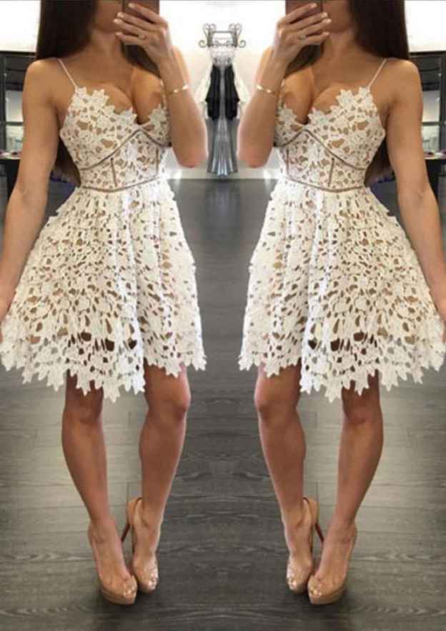 Short Lace Elegant A-line Sweetheart Homecoming Dress