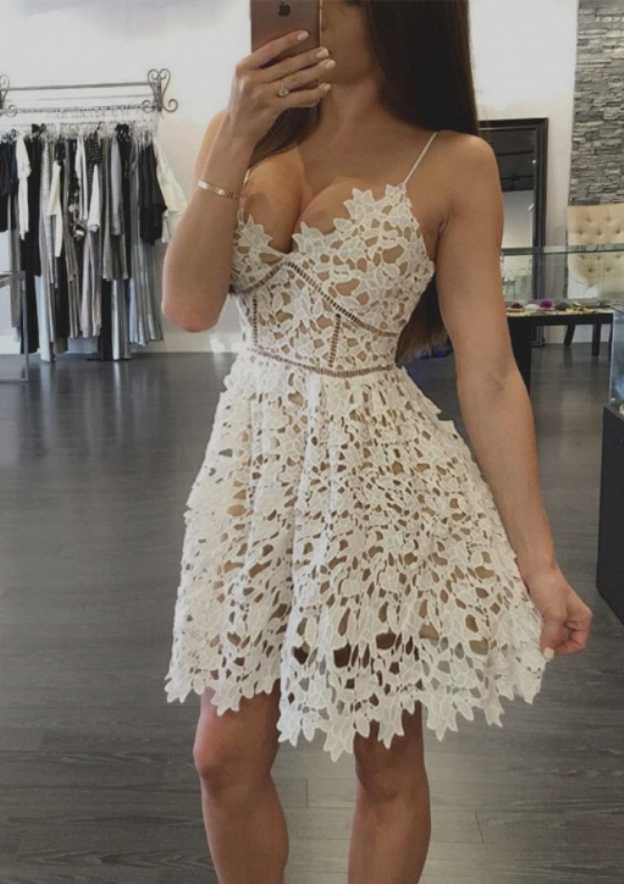 Short Lace Elegant A-line Sweetheart Homecoming Dress