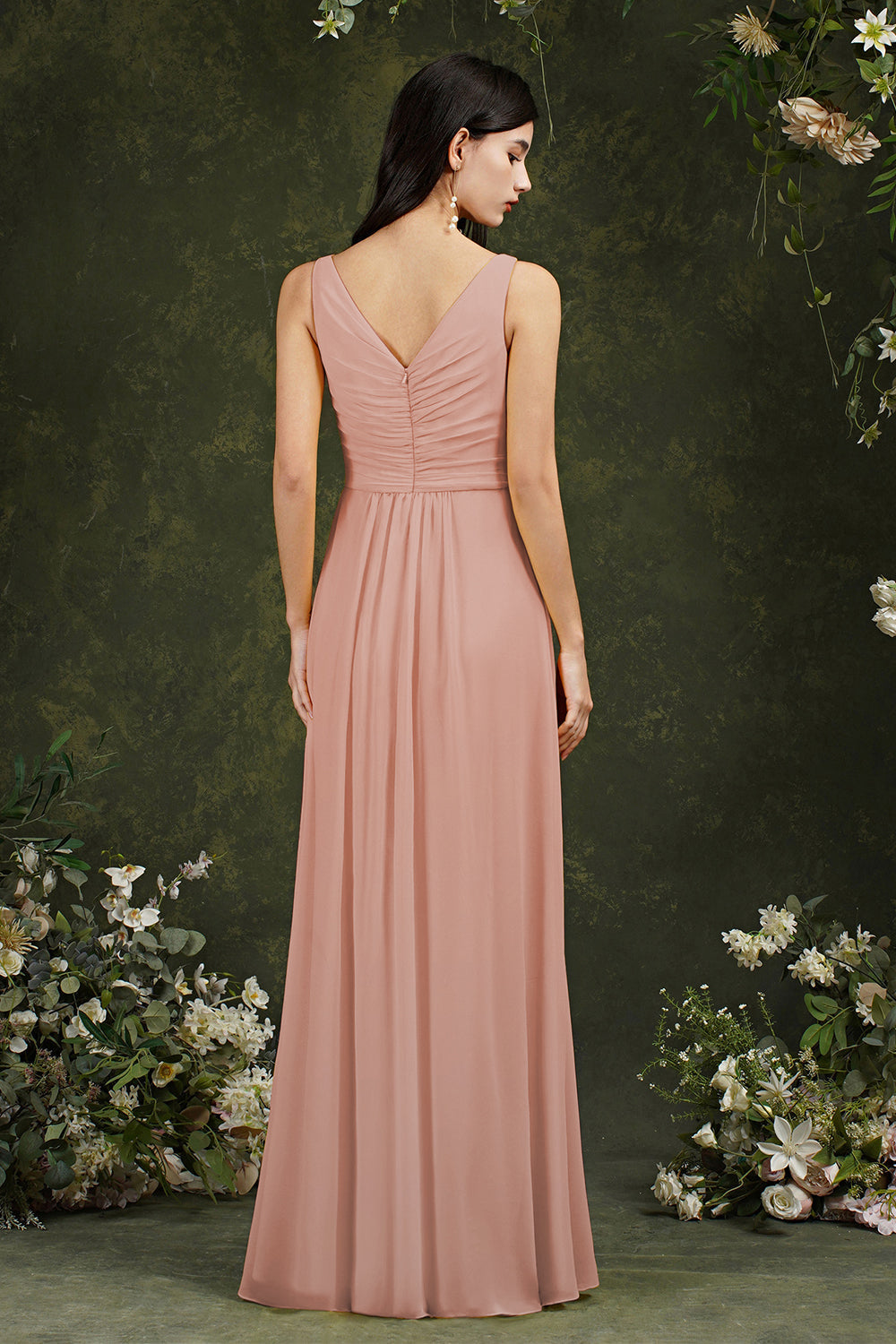 Sleeveless Bridesmaid Dresses Long With Slit