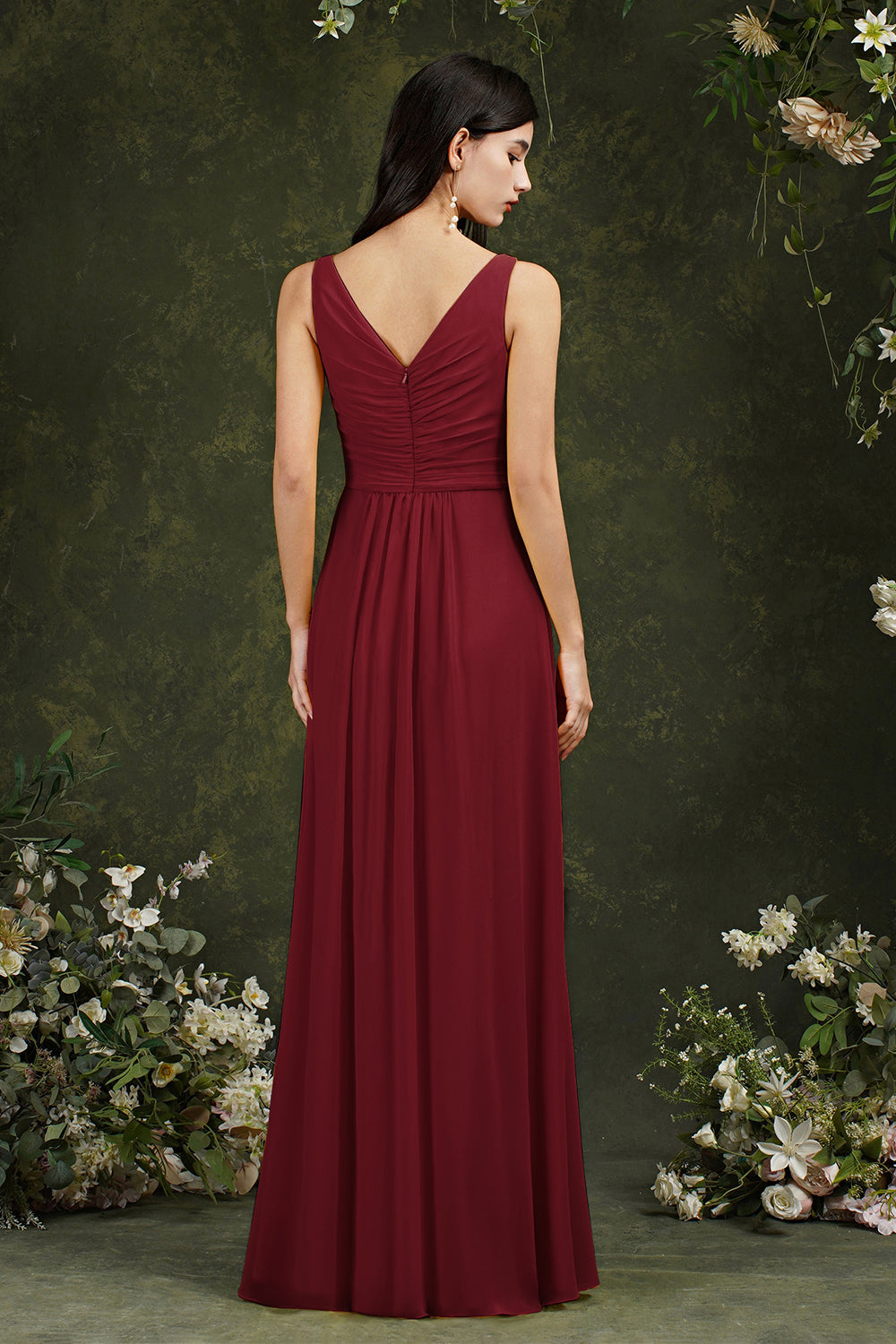 Sleeveless Bridesmaid Dresses Long With Slit