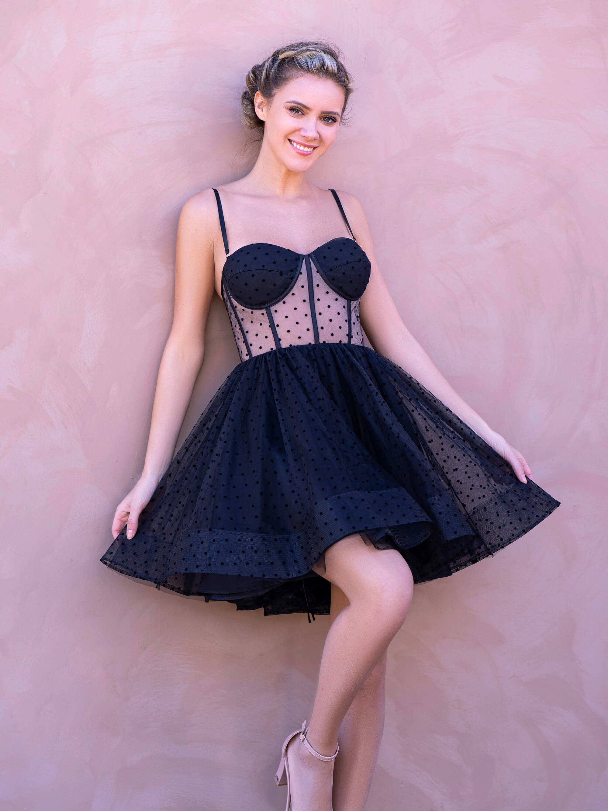 Sweetheart Spaghetti Strap Short Mini Tulle Black Homecoming Dress