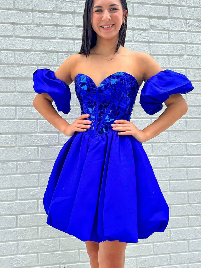 Aria A-Line Off-the-Shoulder Short Stylish Homecoming Dress