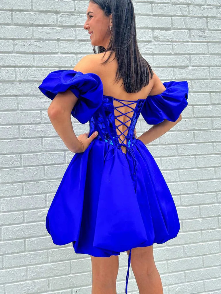 Aria A-Line Off-the-Shoulder Short Stylish Homecoming Dress