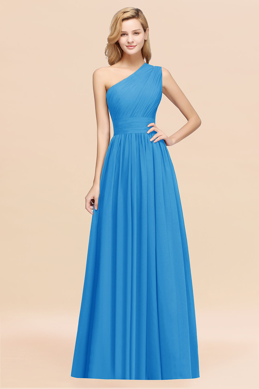 Stylish One-shoulder Sleeveless Long Junior Bridesmaid dresses Affordable