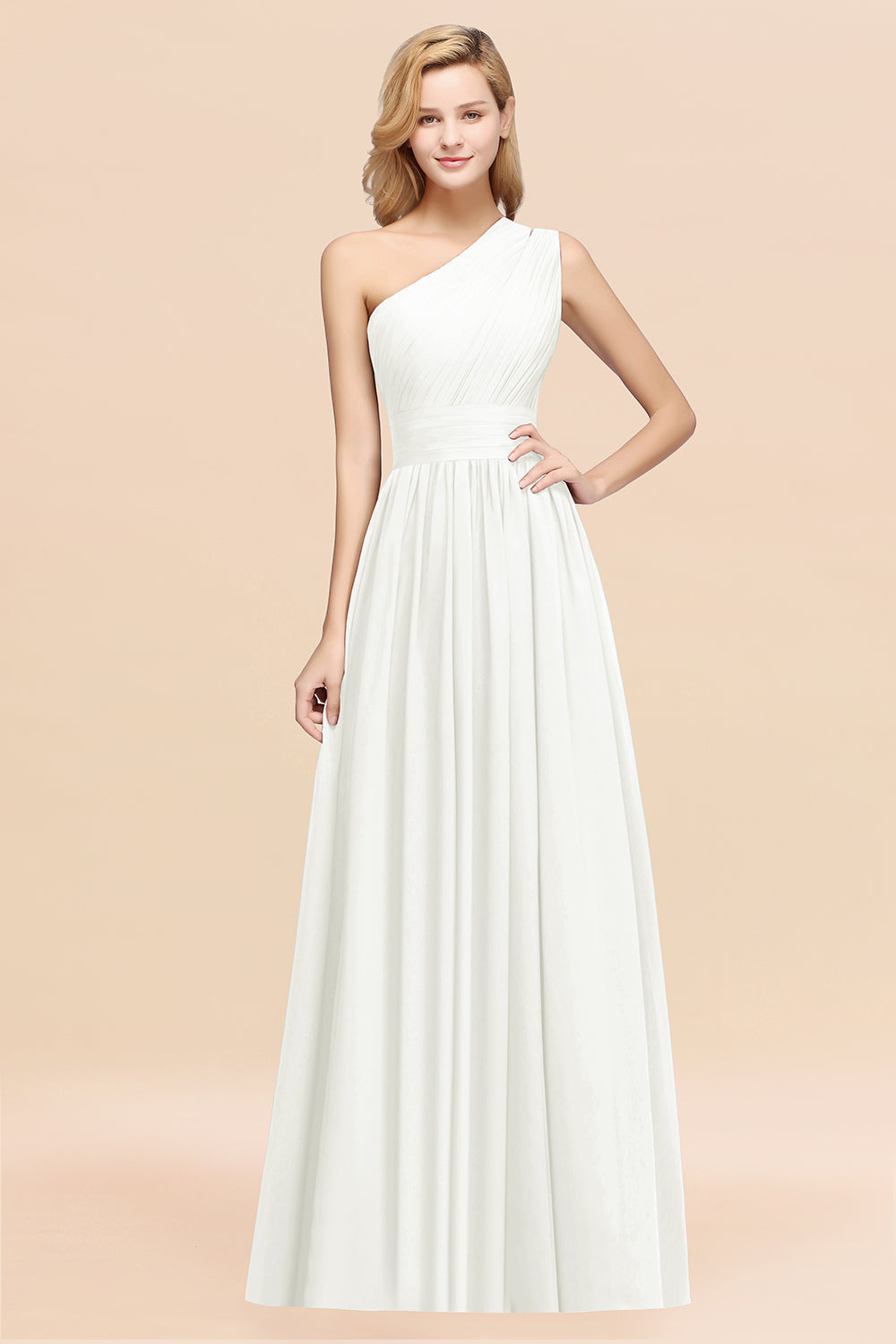 Stylish One-shoulder Sleeveless Long Junior Bridesmaid dresses Affordable