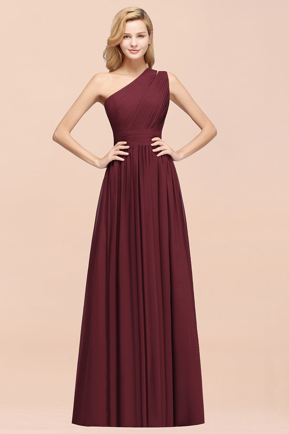 Stylish One-shoulder Sleeveless Long Junior Bridesmaid dresses Affordable