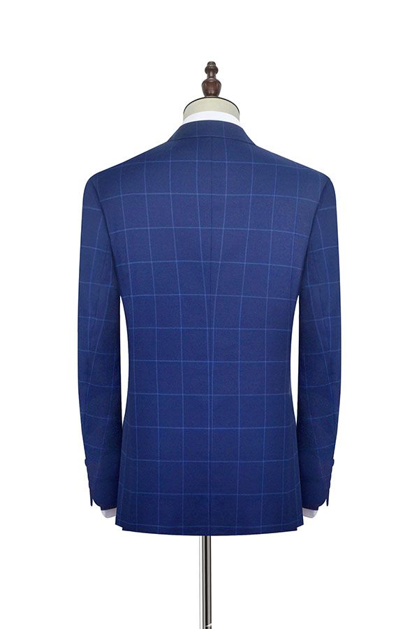 Unique Plaid Two Buttons Notch Lapel Flap Pocket Mens Suits for Formal