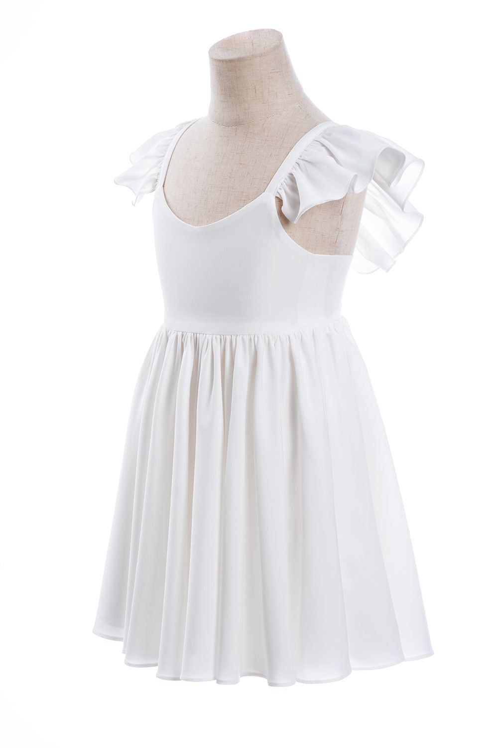 White Cap Sleeve Little Flower Girl Dress - Fashionpara