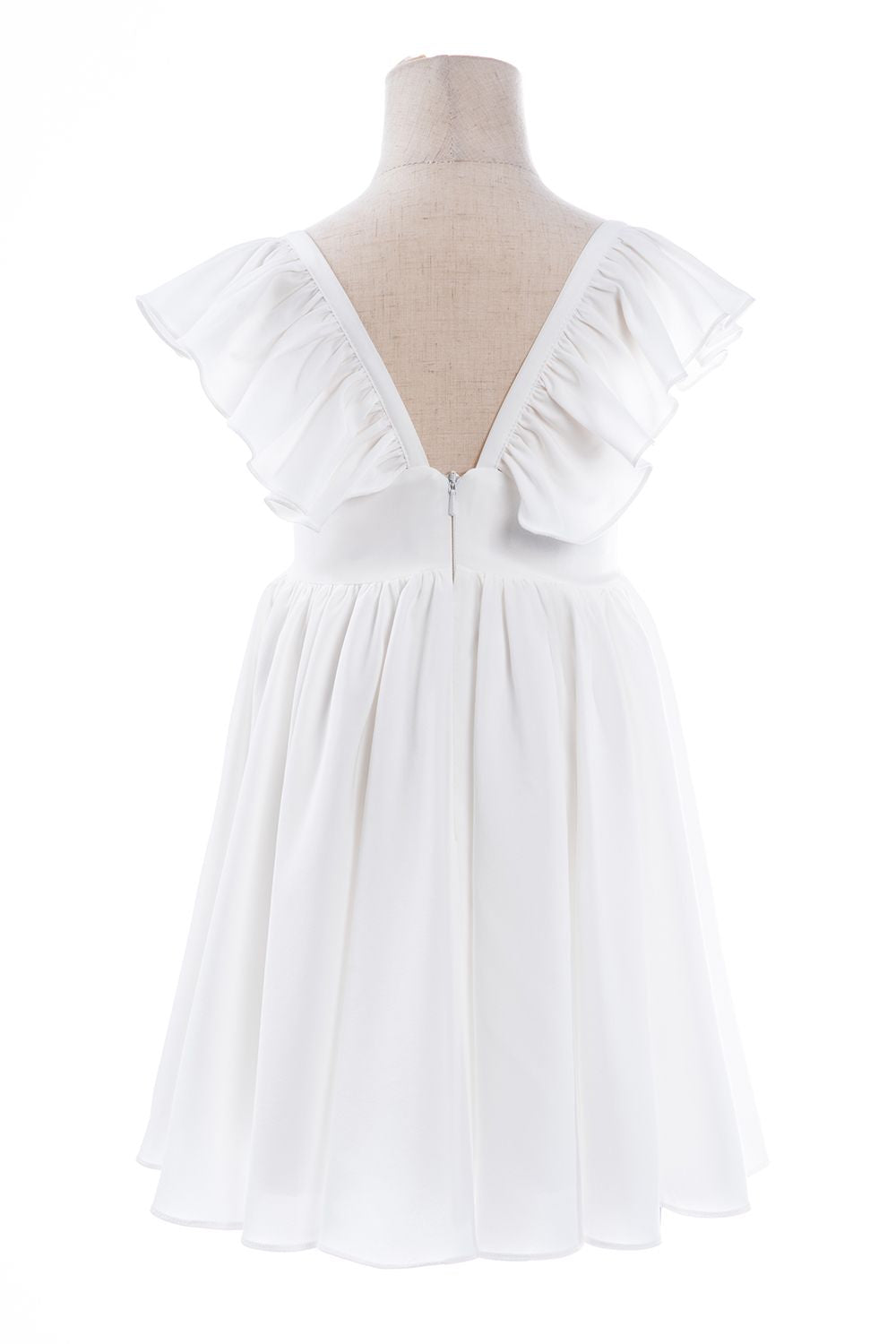 White Cap Sleeve Little Flower Girl Dress - Fashionpara