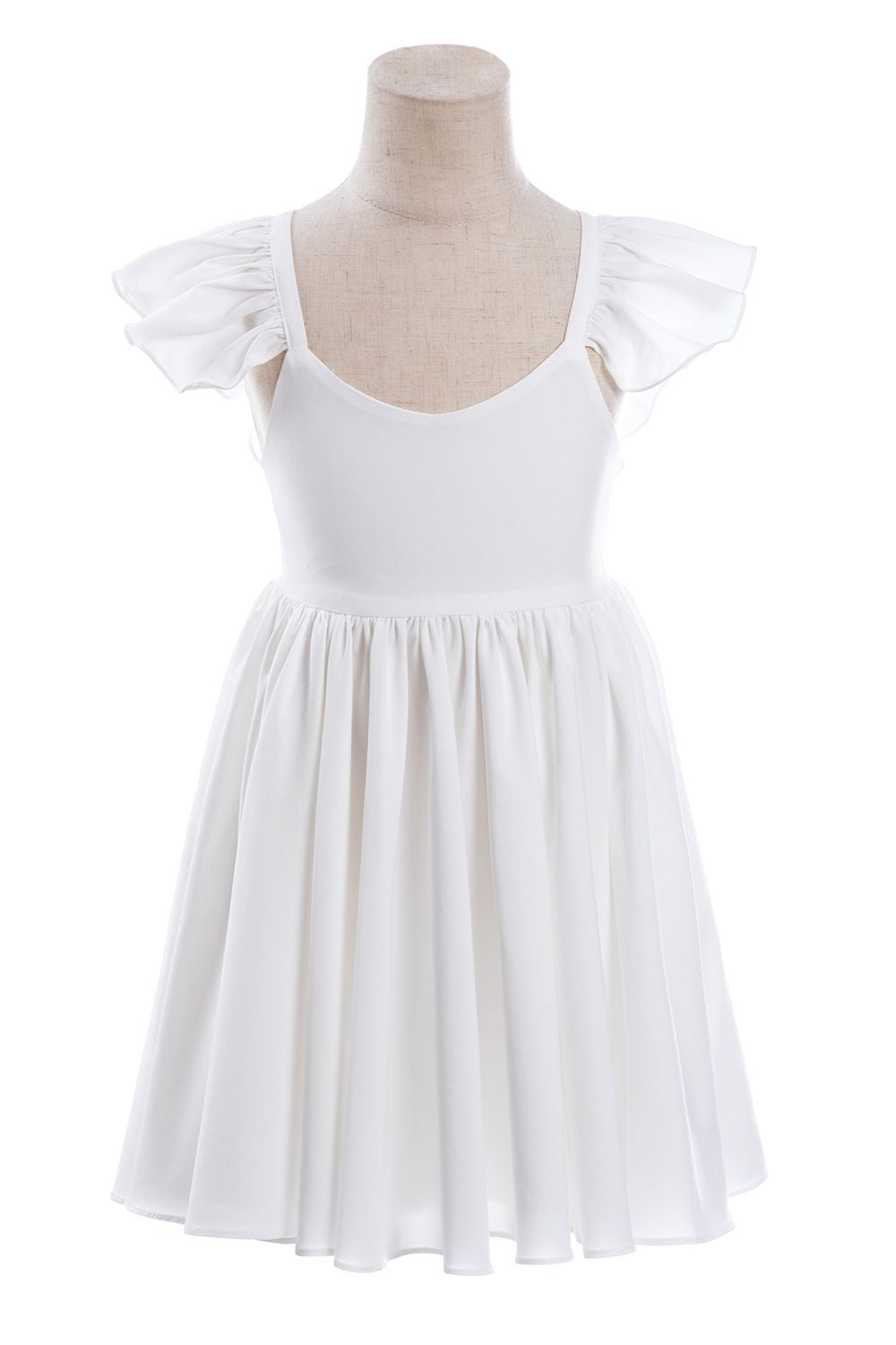 White Cap Sleeve Little Flower Girl Dress - Fashionpara