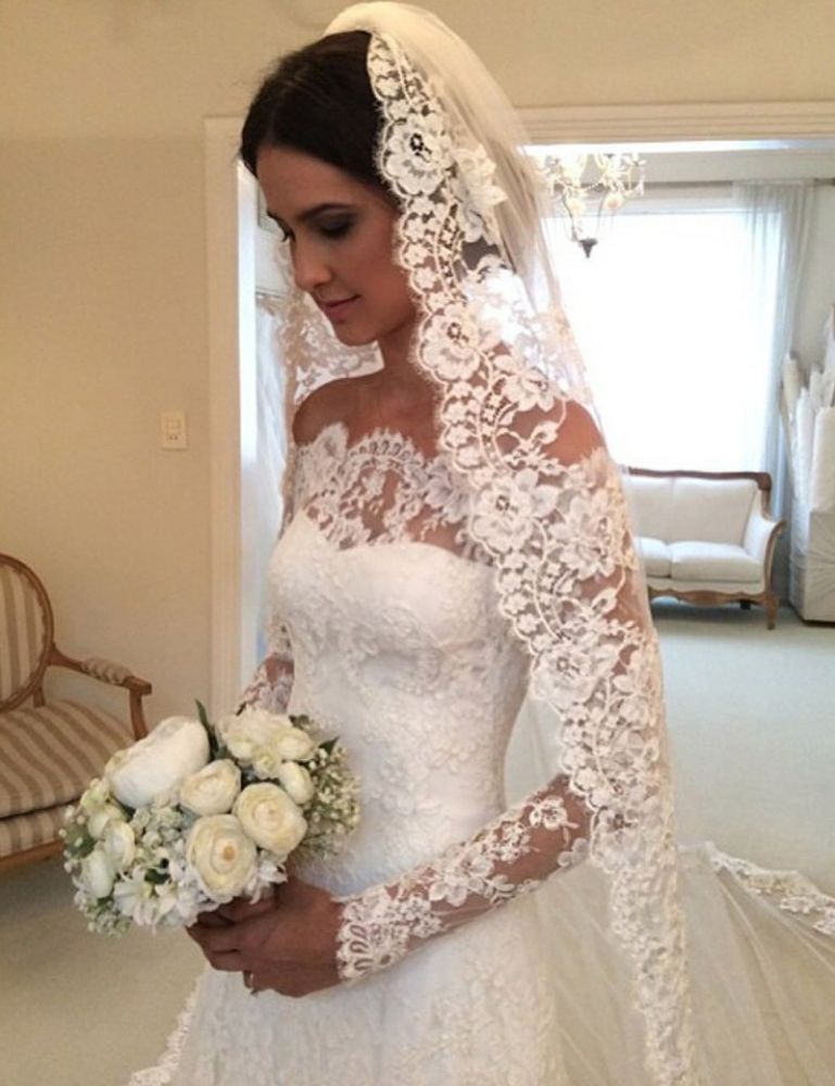 White Off the shoulder Lace Long Sleeves Bridal Gowns Sheath Simple Custom Made Wedding Dresses