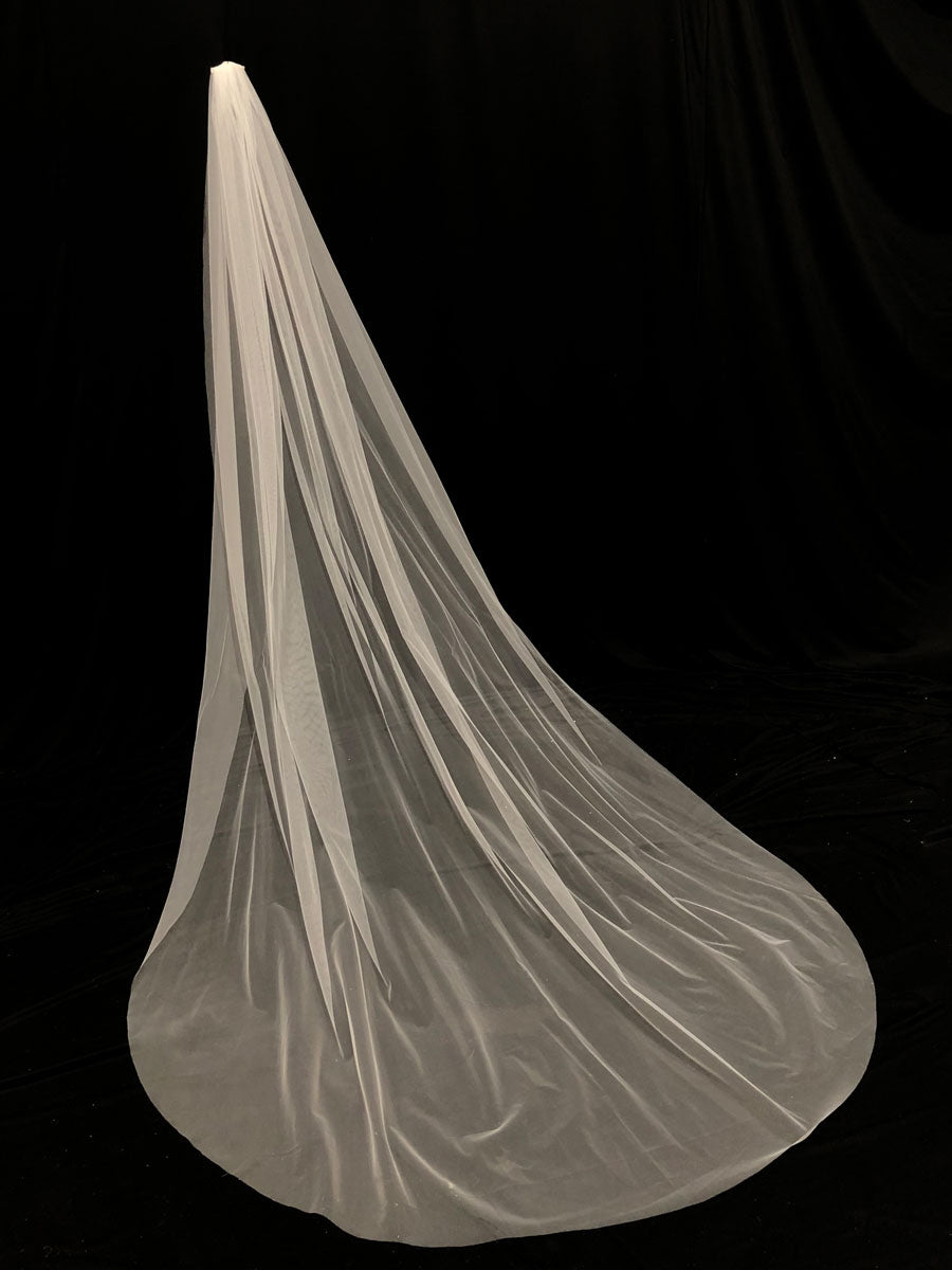 White Waterfall Wedding Veils One-Tier Tulle Bridal Veil