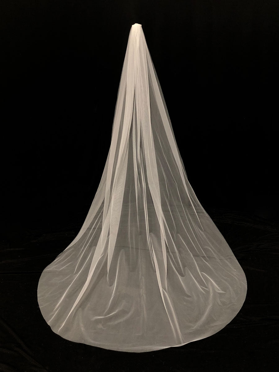 White Waterfall Wedding Veils One-Tier Tulle Bridal Veil