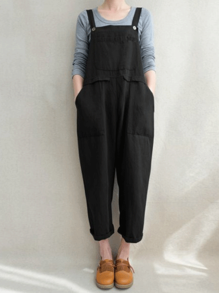 Fashion Pocket Suspenders Jumpsuit - Fashionpara