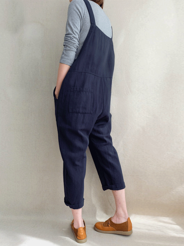 Fashion Pocket Suspenders Jumpsuit - Fashionpara