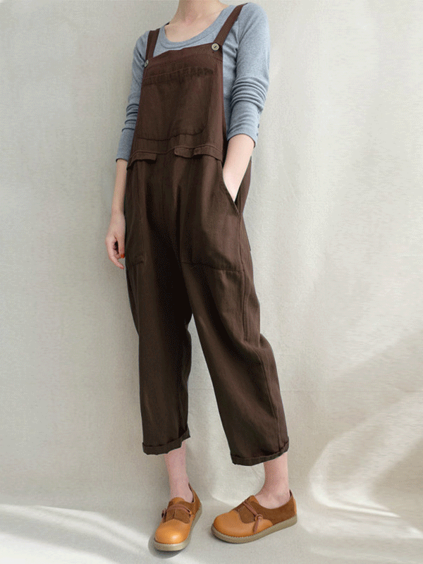 Fashion Pocket Suspenders Jumpsuit - Fashionpara