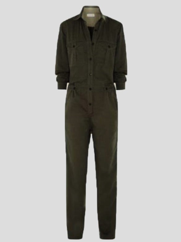 Lapel Pocket Button Long Sleeve Cargo Jumpsuits - Fashionpara