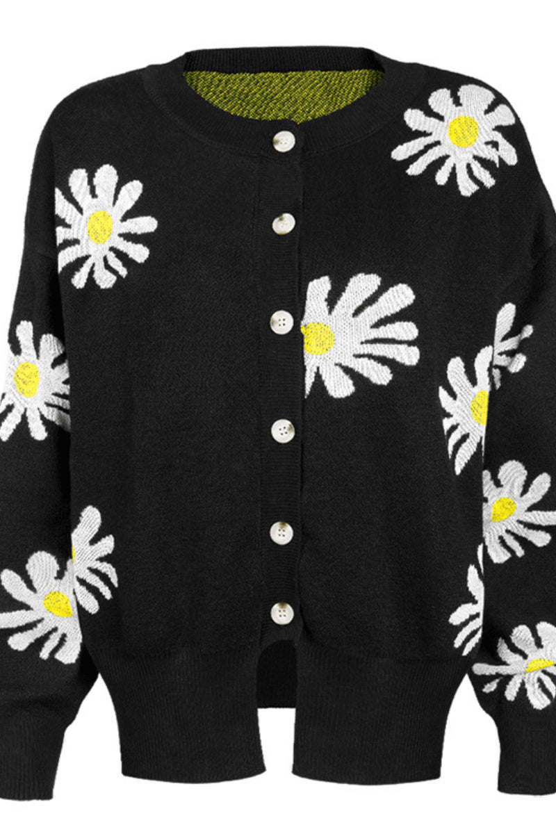 Lovely Daisy Embroidery Cardigan