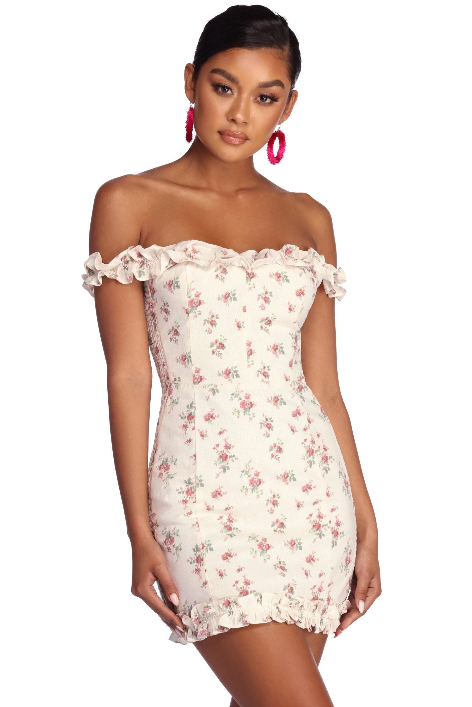 Smocked In Spring Florals Dress - Fashionpara