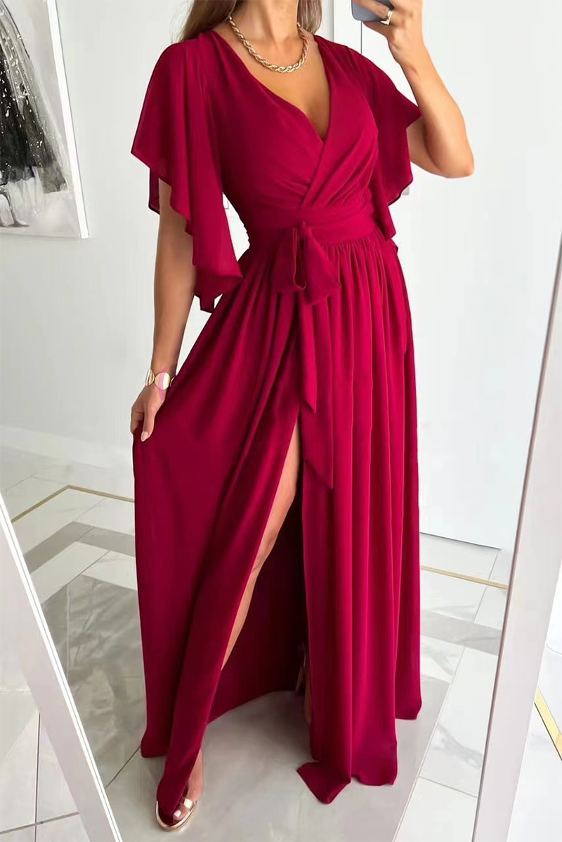 You're Enough Ruffles Sleeve Maxi Dress - Fashionpara