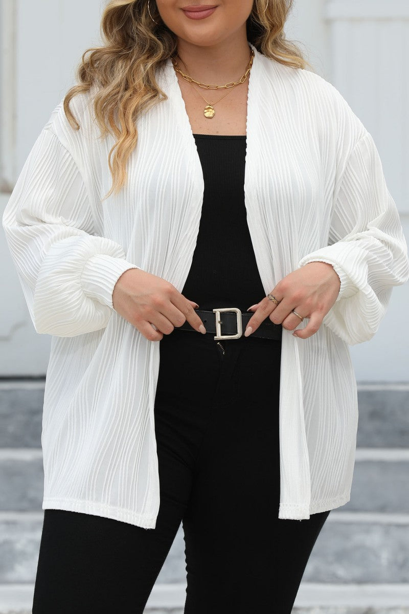 Casual Solid Cardigan Plus Size Overcoat