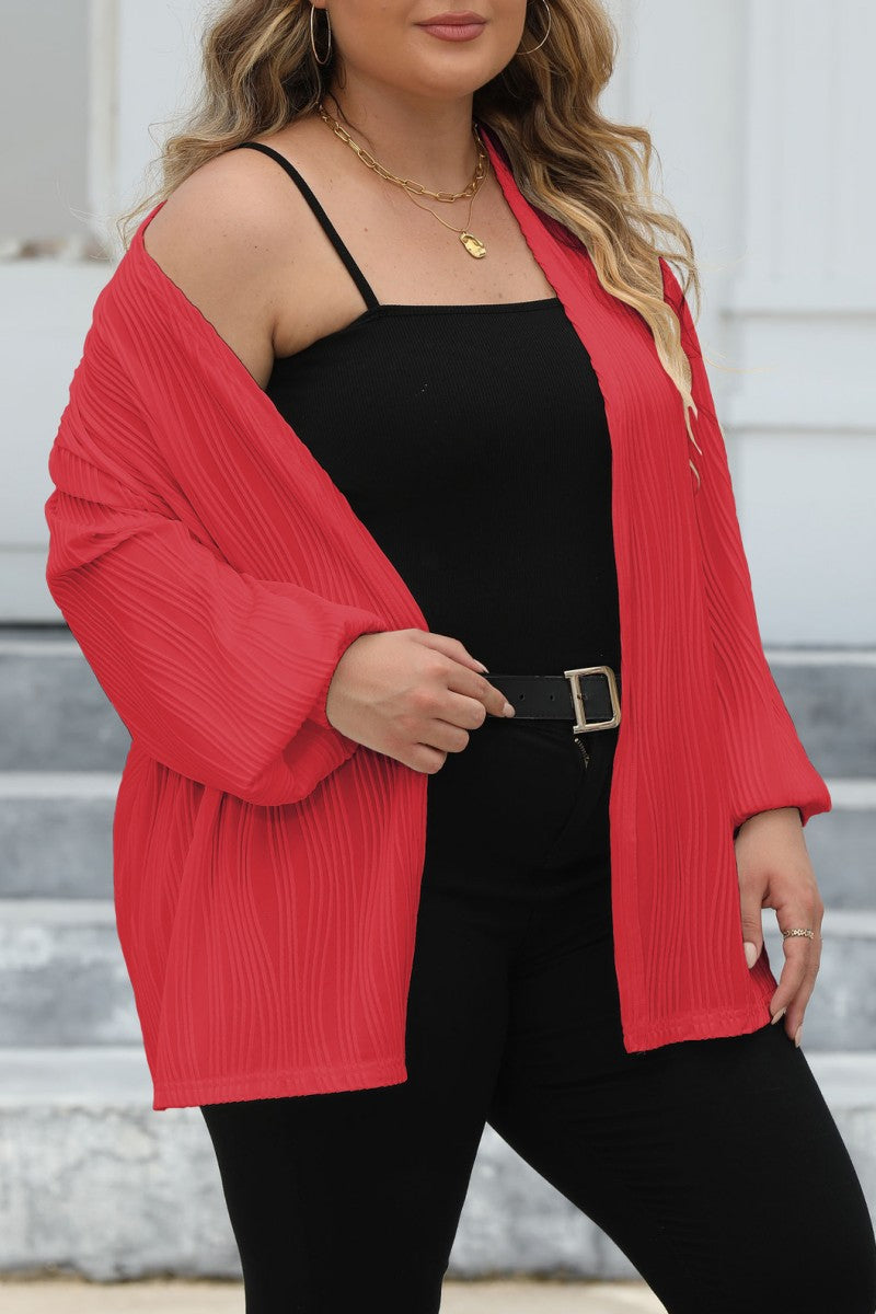 Casual Solid Cardigan Plus Size Overcoat