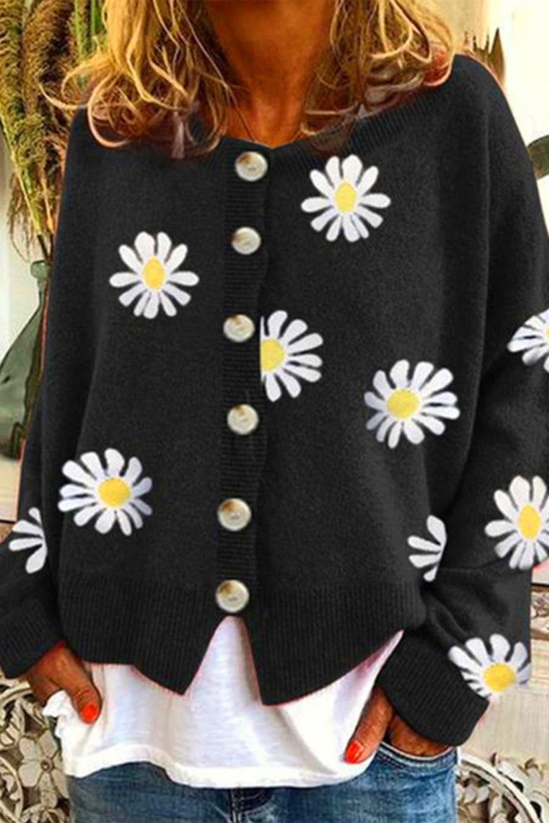 Lovely Daisy Embroidery Cardigan