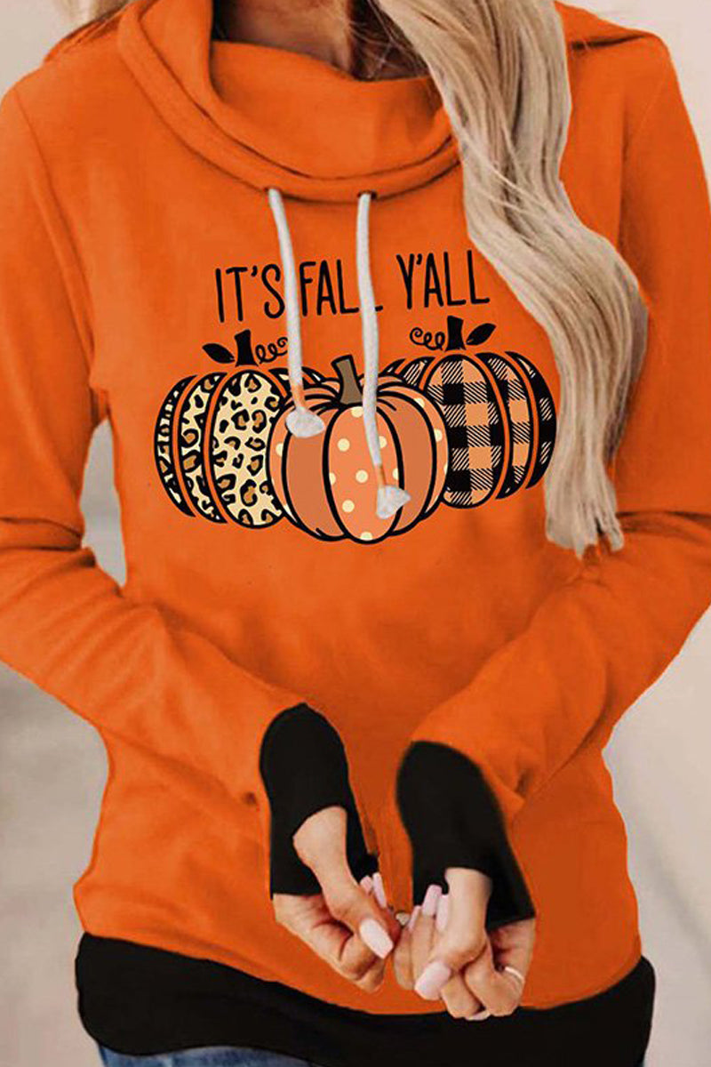 Women's Pumpkin Turtleneck Hoodie