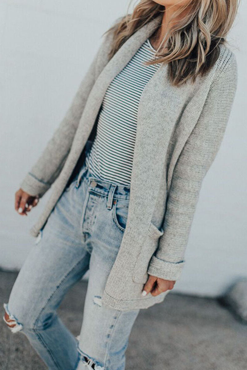 Loose Casual Grey Cardigan