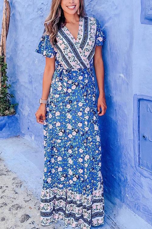 Bohemian Floral Maxi Dress - Fashionpara