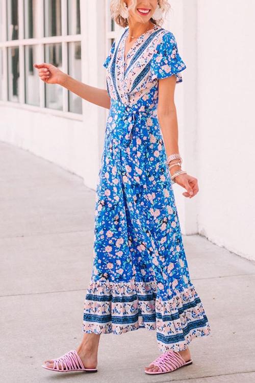 Bohemian Floral Maxi Dress - Fashionpara