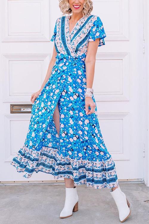 Bohemian Floral Maxi Dress - Fashionpara