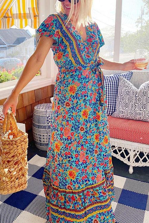 Bohemian Floral Maxi Dress - Fashionpara