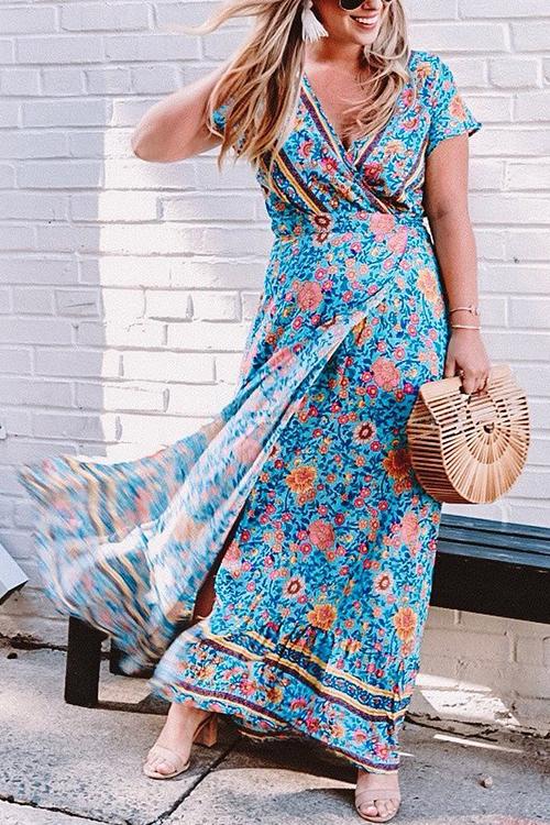 Bohemian Floral Maxi Dress - Fashionpara