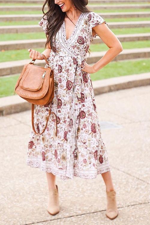 Bohemian Floral Maxi Dress - Fashionpara