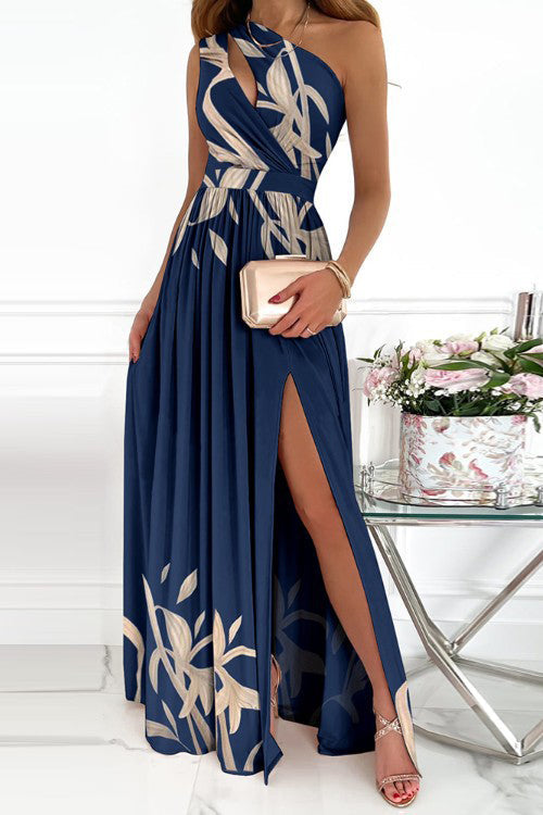 Cut Out One Shoulder Maxi Dress - Fashionpara