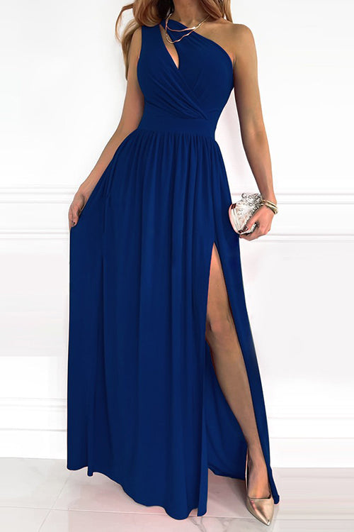 Cut Out One Shoulder Maxi Dress - Fashionpara