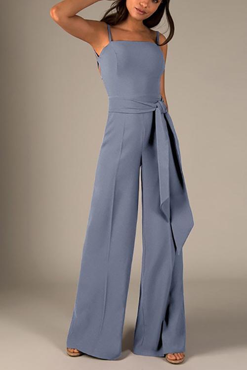 Knot Backless Slip Jumpsuits - Fashionpara