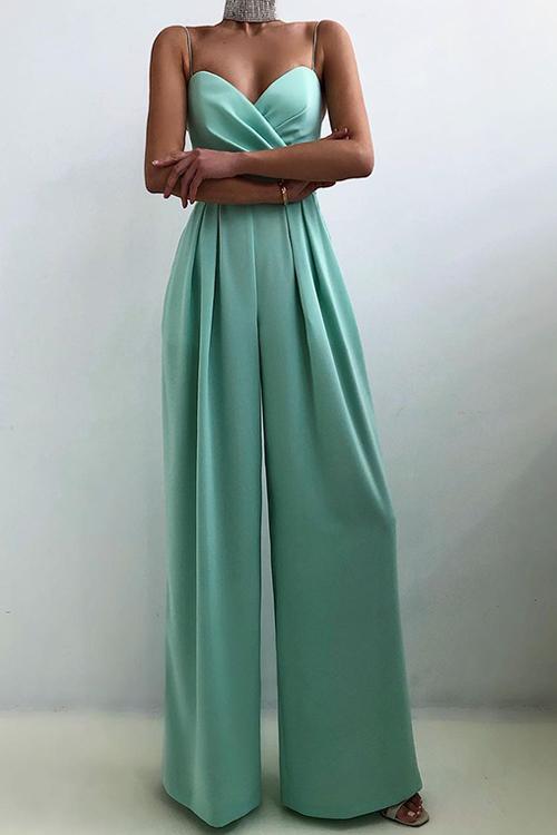 Minimalism Wide Leg Slip Jumpsuits - Fashionpara