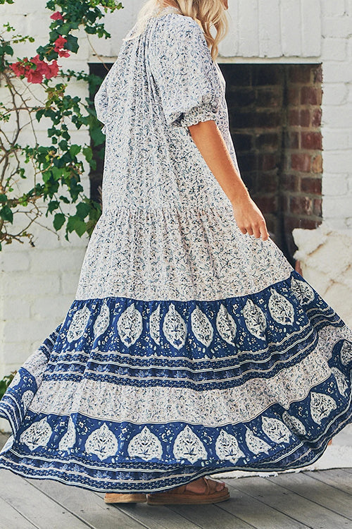 Paisley Print Maxi Dress - Fashionpara