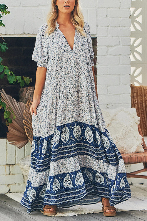 Paisley Print Maxi Dress - Fashionpara