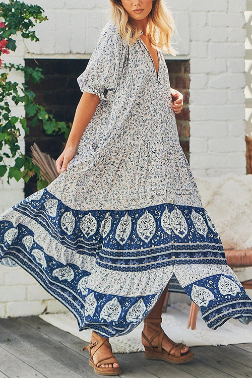 Paisley Print Maxi Dress - Fashionpara