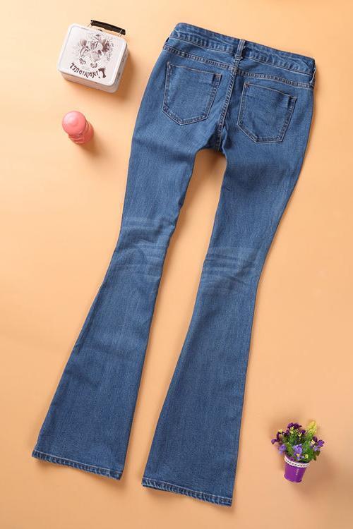 Broken Hole Bell Jeans - Fashionpara