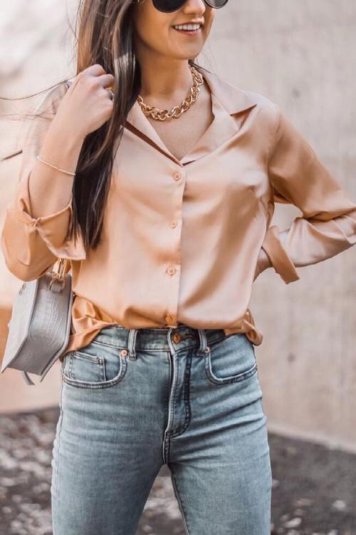 Classic With A Twist Satin Shirt - Fashionpara