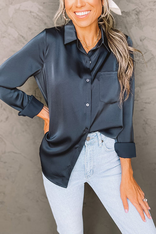 Classic With A Twist Satin Shirt - Fashionpara