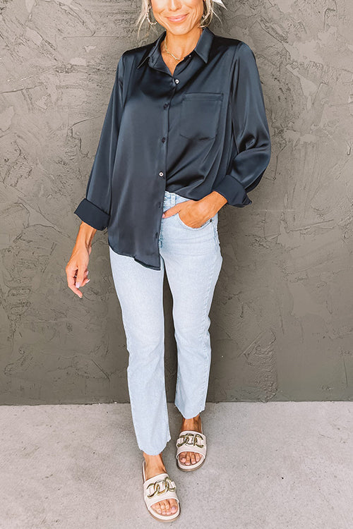 Classic With A Twist Satin Shirt - Fashionpara