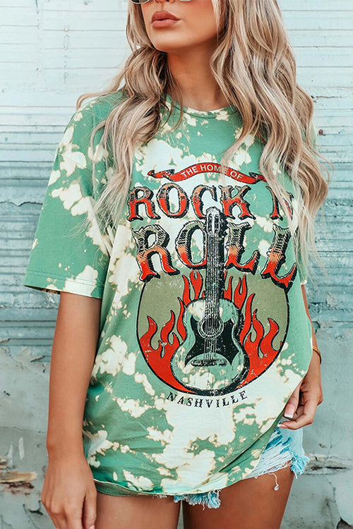 Tie Dye Nashville Rock Tee - Fashionpara